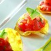 Tuna Ceviche topped with Red Pepper Sauce Tuna Ceviche topped with Red Pepper Sauce