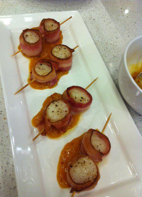 The Hartley's Bacon Wrapped Scallops with Apricot Jam