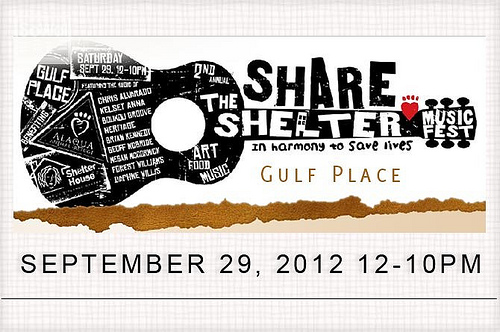 Share The Shelter Music Fest at Gulf Place September 29, 2012