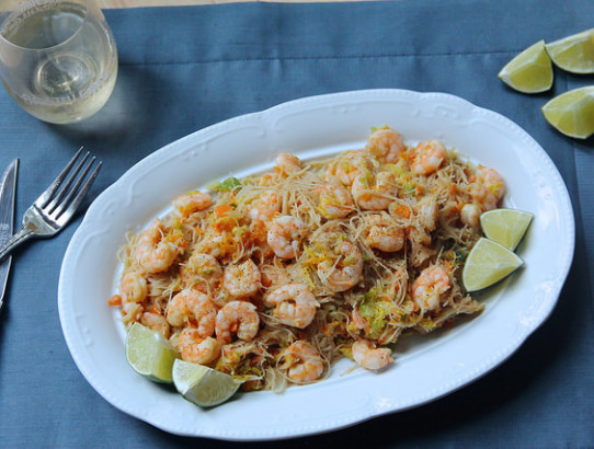 Filipino Pansit with Shrimp & Lime + How To YouTube Video
