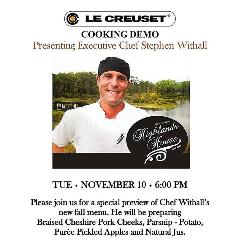 Chef Steve Whithall Cooking Demo AND Le Crueset Giveaway!