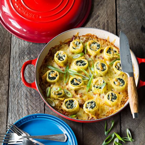 Le Creuset Spinach and Ricotta Rolls