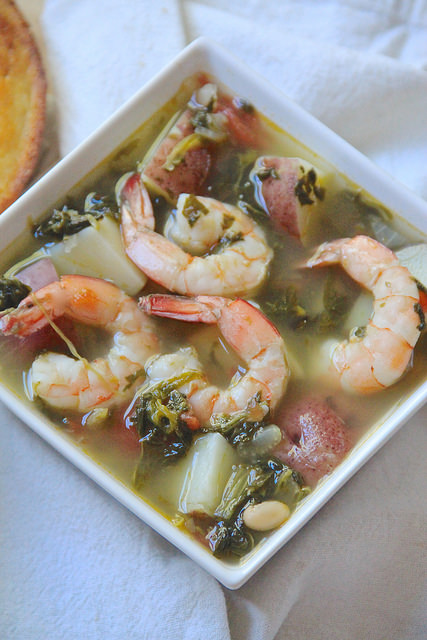 Shrimp, Red Potato & Turnip Green Soup, 9th Wonder Of The World